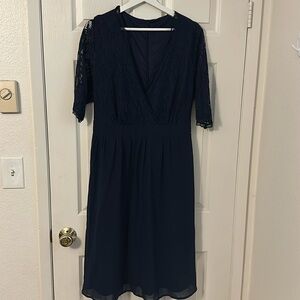 Navy Blue Cocktail Formal Plus Size Dress